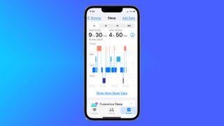 iPhone 13 with sleep tracking data