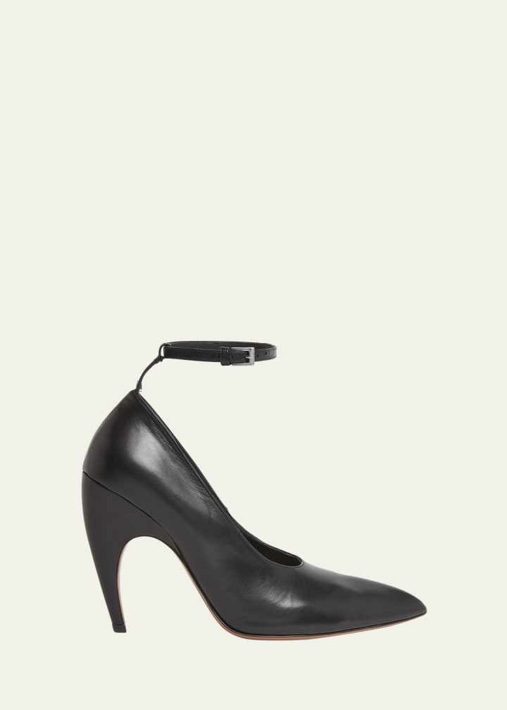 Leather Ankle-Strap Pumps