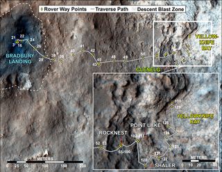 Map of Curiosity's 130th Mars sol.