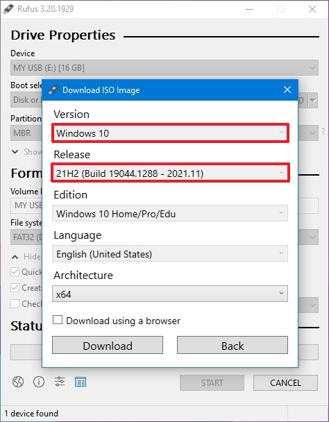 Rufus download Windows 11 ISO