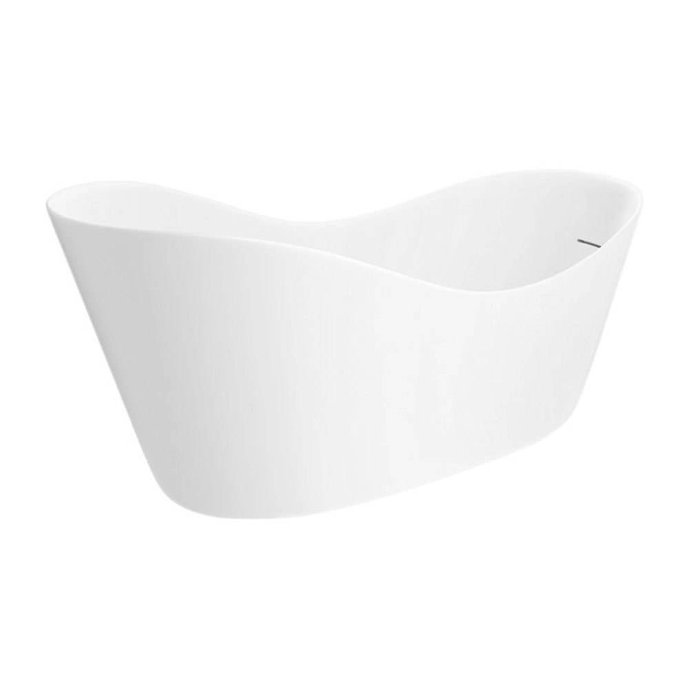 Arezzo Matt White Solid Stone Modern Slipper Bath
