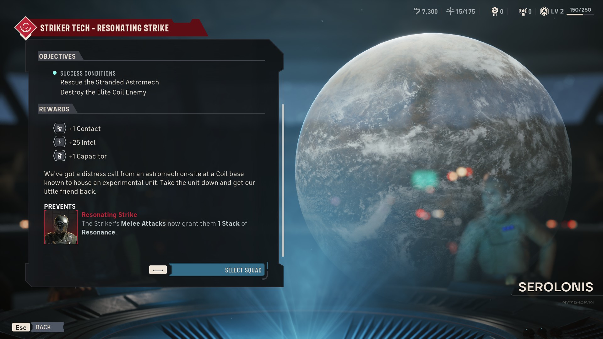 A mission rewards players with Capacitors in Star Wars Zero Company, among other things