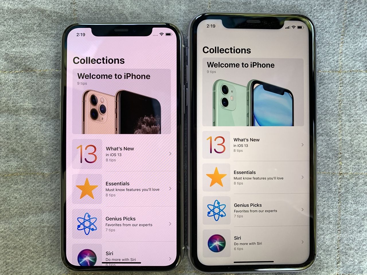 iPhone 11 vs iPhone 11 Pro display