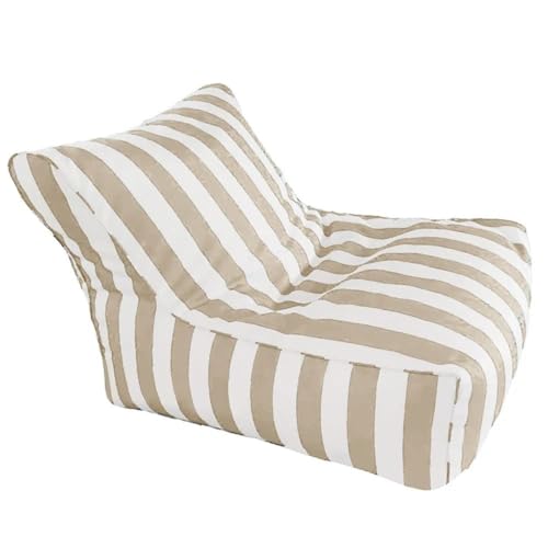 Sxbcyan Floating Bean Bag for Pool- King Swimming Pool Floats Raft Lounger Bean Bag Cover No Filler Stripe Outdoor Beach Pouf Beanbag Sofa Bed (color : Light Khaki-Stripe, Size : Empty Cover)
