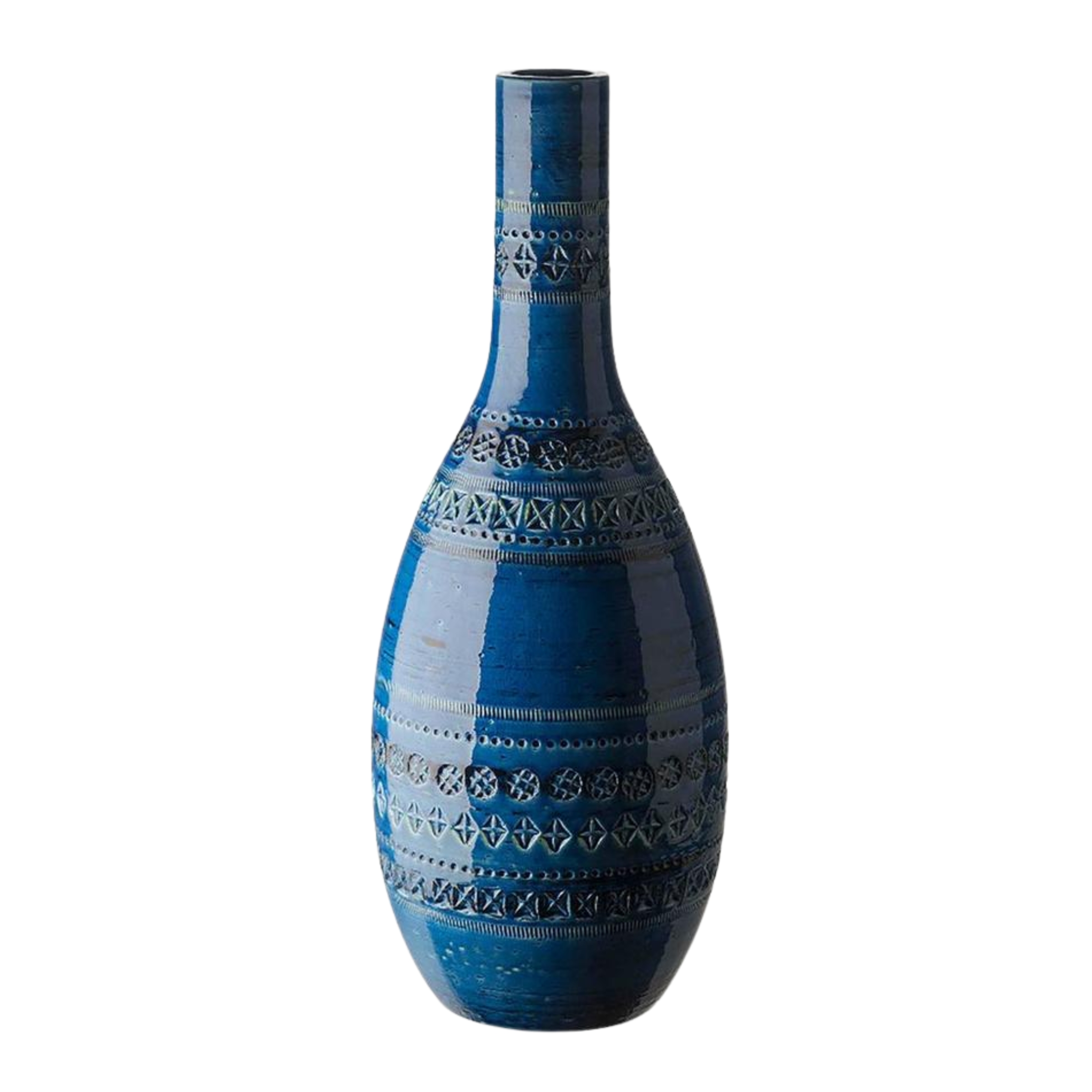 Bitossi, Rimini Blu Ceramic Bottiglia Vase