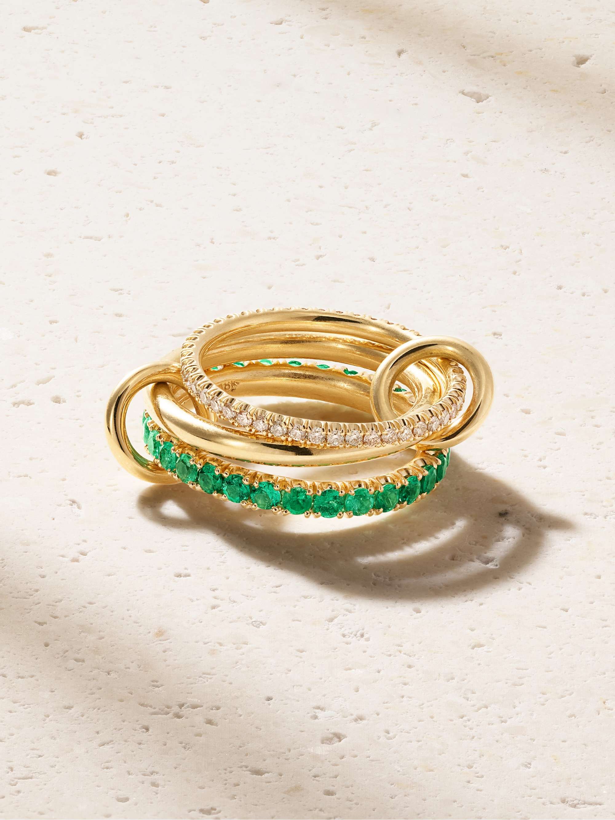 Norah 18-Karat Gold, Emerald and Diamond Ring