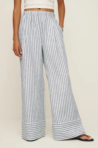 Reformation Fernando Wide Leg Linen Pant