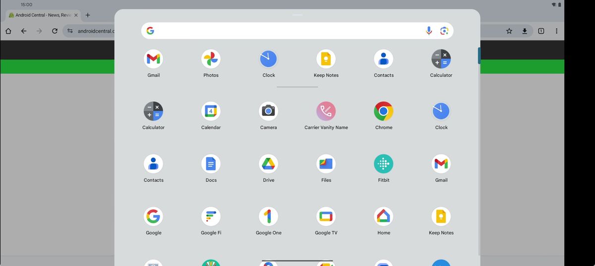 Taskbar's app drawer in Android 14 QPR2