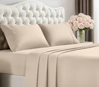 4. Utopia Bedding  4-Piece Bedding Set (queen, beige)