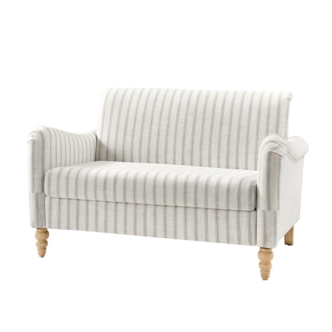 Winston Porter Terren 50.5"w Farmhouse Loveseat With Solid Wood Spindle Legs &amp;amp; Reviews | Wayfair