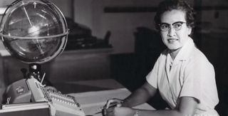 Katherine Johnson, pictured here at NASA's Langley Research Center, where she worked as a computer and mathematician from 1953 to 1986. Langley dedicated a computing facility to Johnson in a ceremony today (May 5).