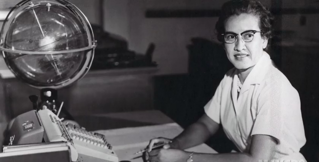 Katherine Johnson, pictured here at NASA's Langley Research Center, where she worked as a computer and mathematician from 1953 to 1986.