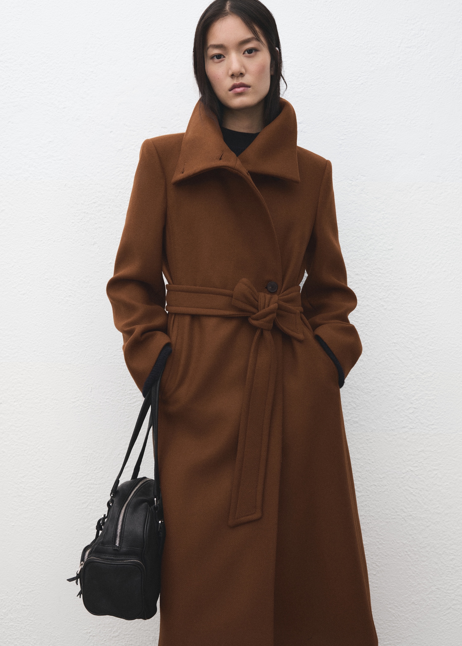 MANGO Manteco Wool Coat With Belt