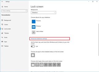 Advanced Slideshow Settings option