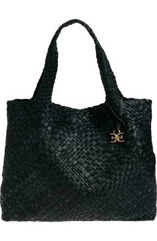 Large Priya Woven Leather Tote