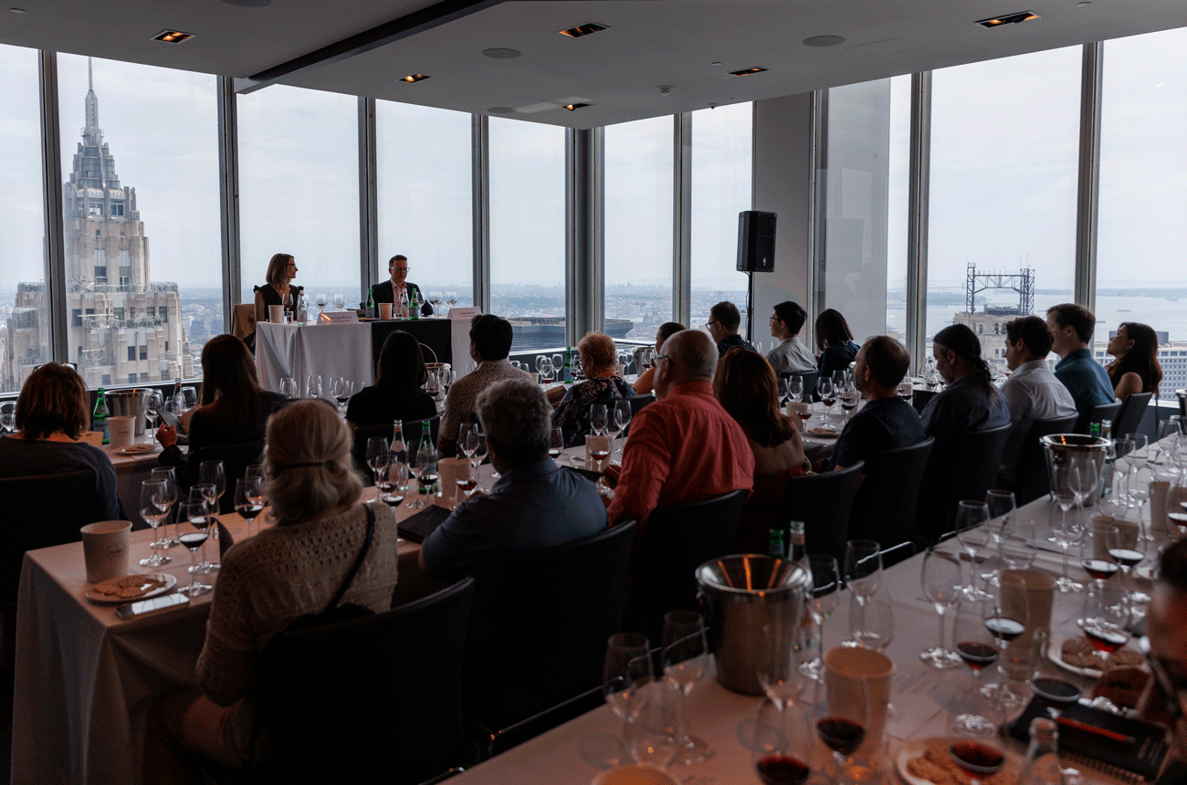 Michaela Morris and James Button host the SuperTuscan Masterclass at DFWE NYC 2026. Credit: Alfonso Lozano Images
