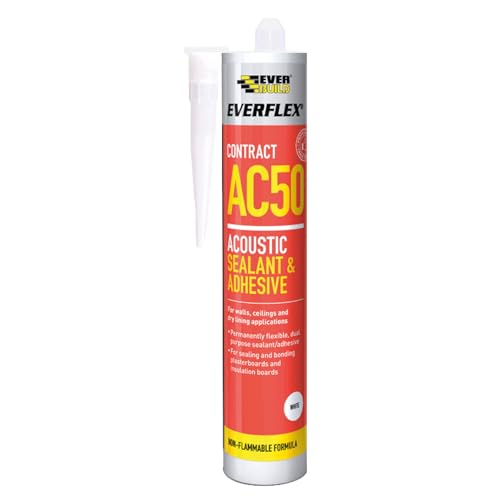 Everbuild Everflex Ac50 Contract Acoustic Sealant and Adhesive, White, 380 Ml