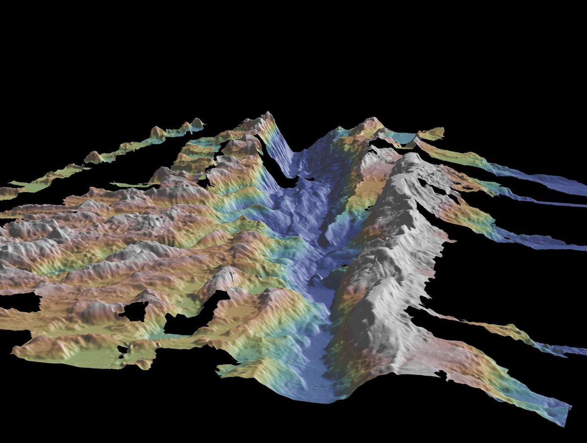 a view of the Romanche ridge in the Mid-Atlantic