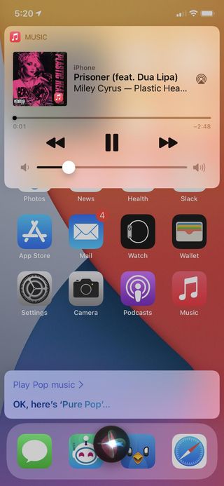 How to play Apple Music on HomePod and HomePod mini by showing steps on an iPhone: Ask Siri to play a music genre, album, song, or playlist