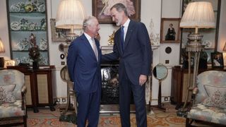 King Charles III receives King Felipe VI of Spain in the Morning Room