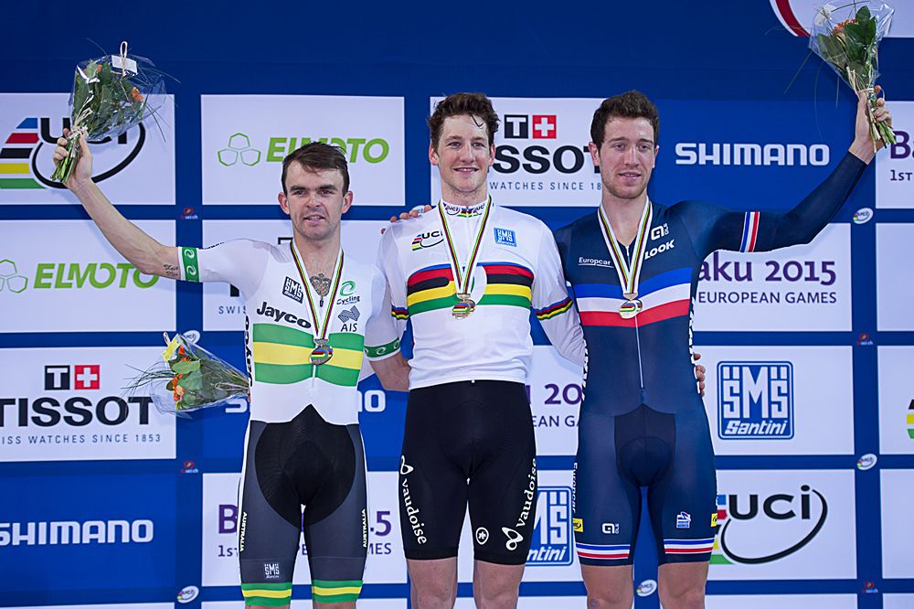 Stefan Kueng (Switzerland) wins the men's individual pursuit world title