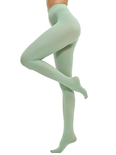 Cozywow Women&#039;s 80d Soft Opaque Tights, High Waist Solid Color Womens Tights With 30+ Colors(small-Medium, Light Green)