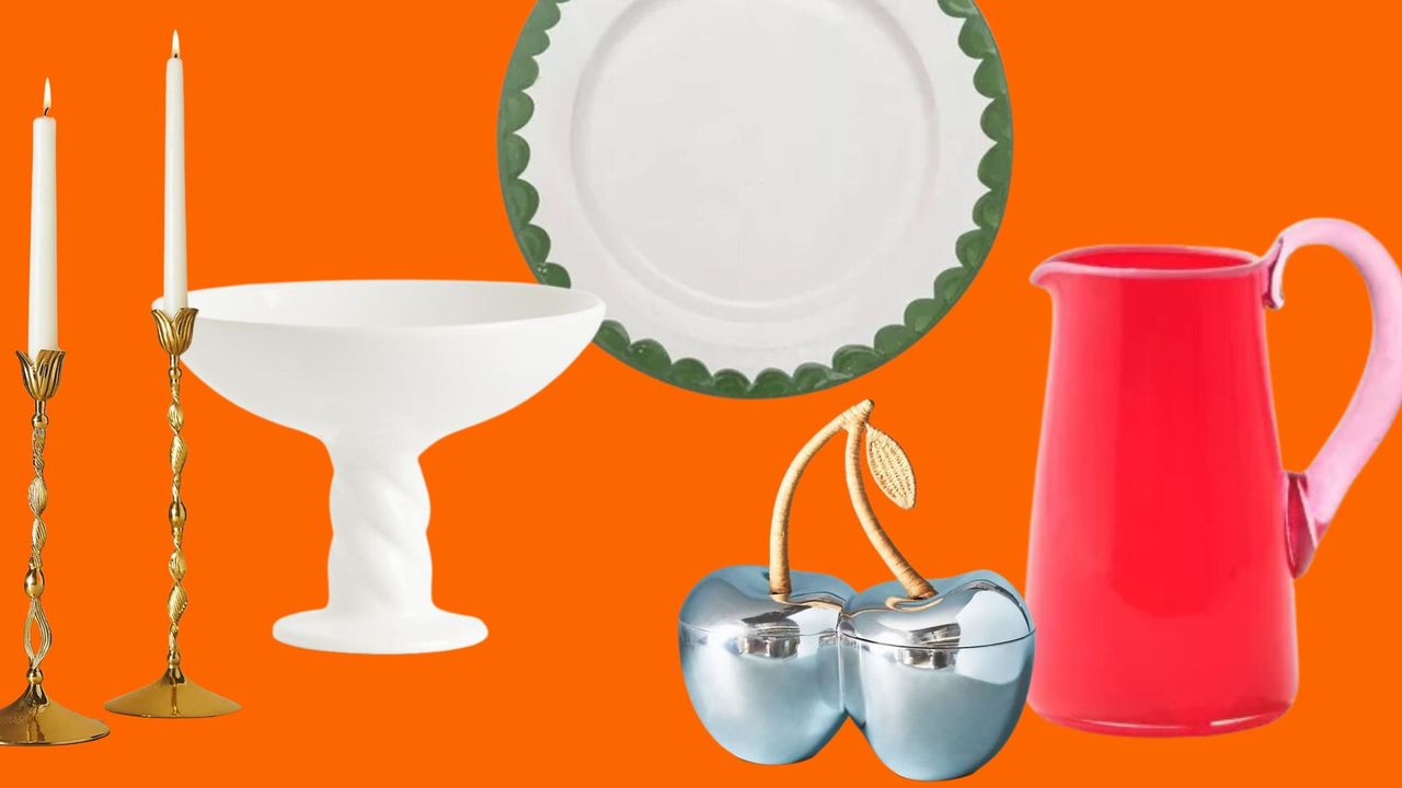 a selection of table decor from the article