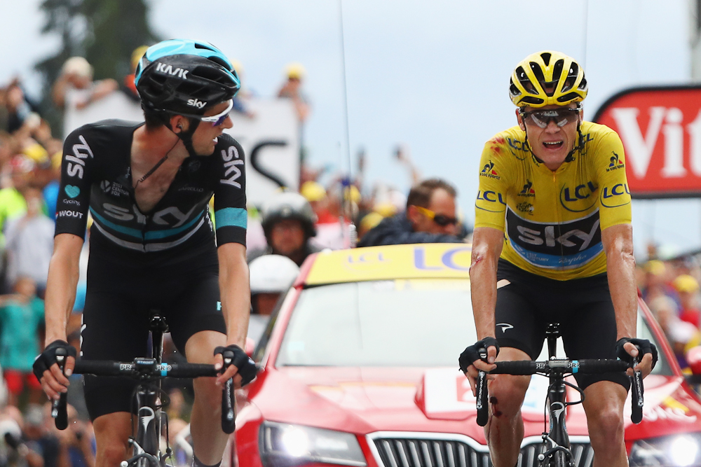 Tour de France: Chris Froome survives crash, finishes on Thomas' bike ...