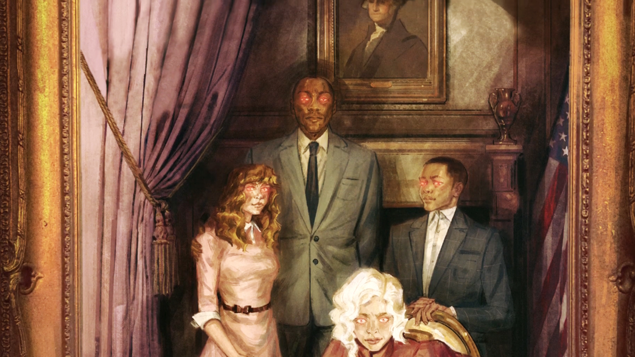 Screen Grabs from the comic book series 'The Exorcism at 1600 Penn' published in 2025 by IDW.