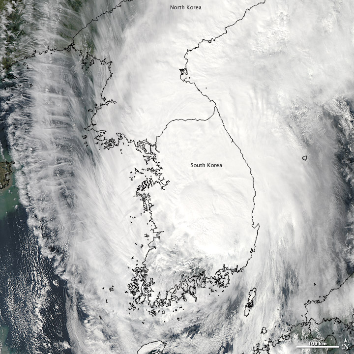 Typhoon Sanba Korea