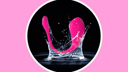 Lovense Lush 2 review, a product image of the Lovense Lush 2 wearable bullet vibrator splashing in water