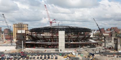 The new Red Wings stadium, one of four new stadiums being built in Detroit.