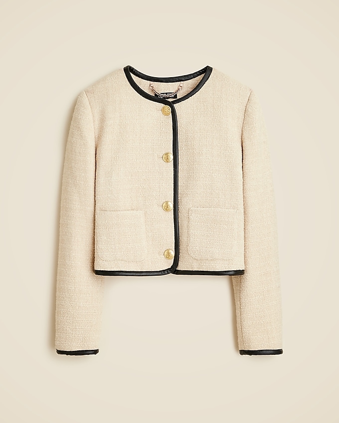Tweed Lady Jacket With Leather Trim