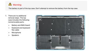 Apple MacBook battery repair slide