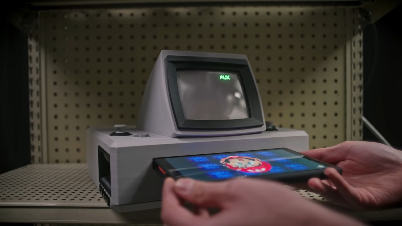 A creator-made Nintendo Switch 2 dock with an integrated CRT display
