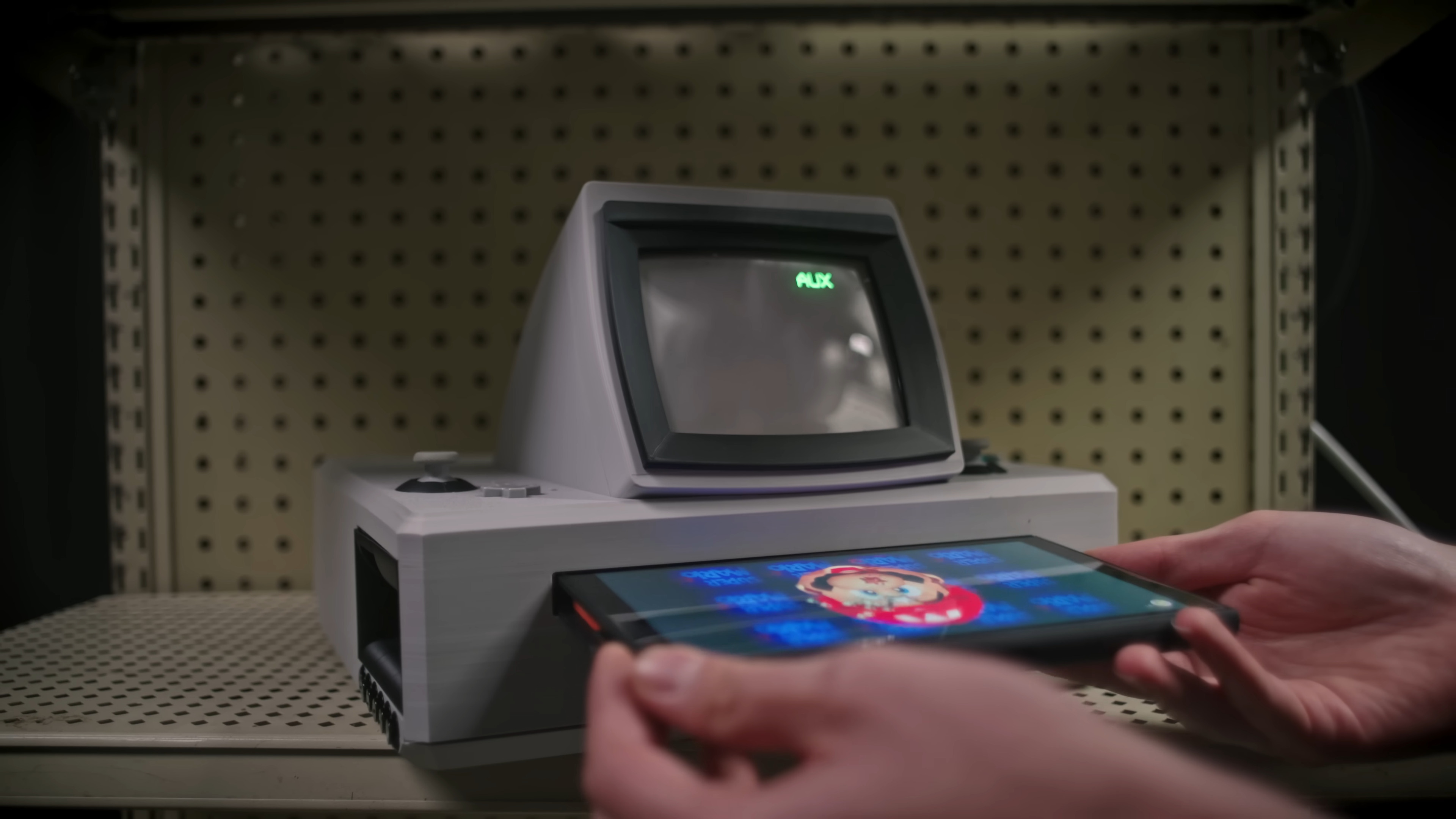 A creator-made Nintendo Switch 2 dock with an integrated CRT display