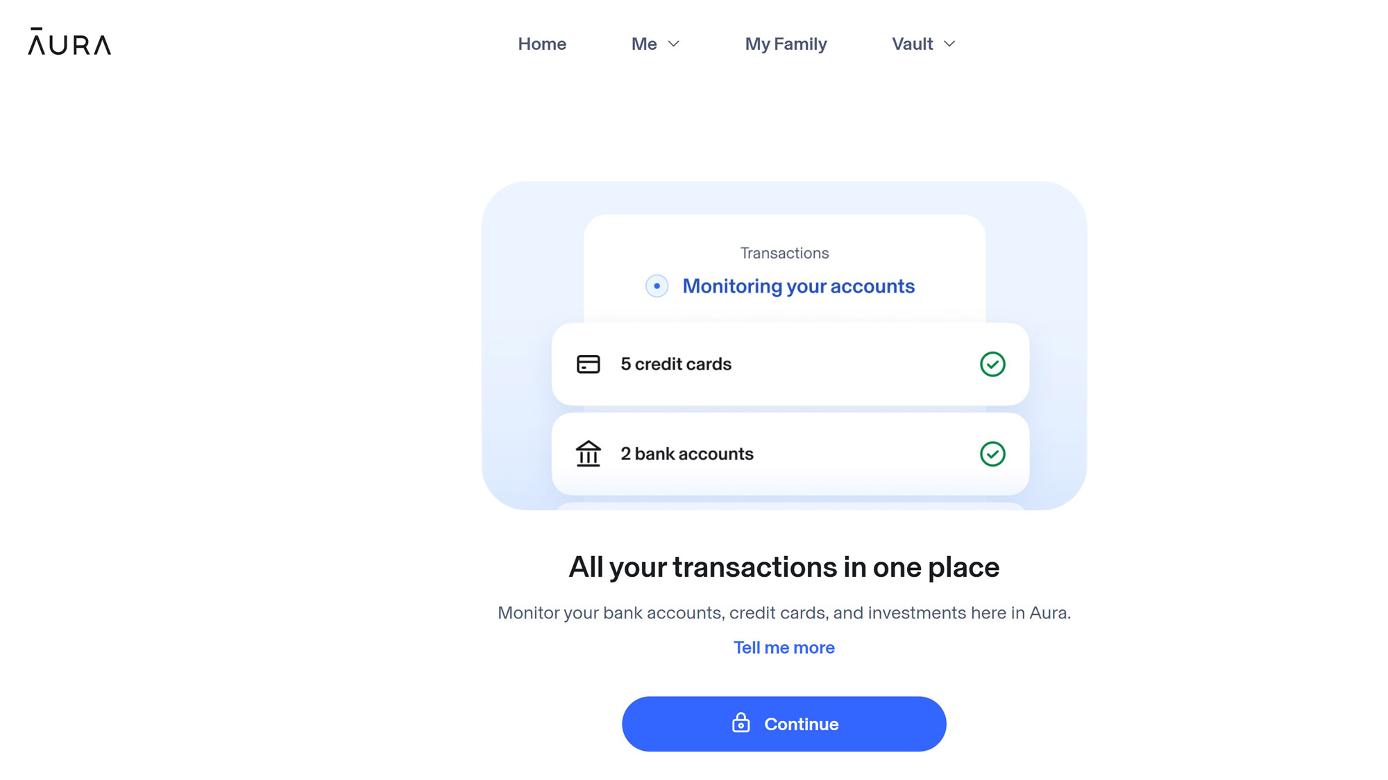 Screenshot of the Aura Identity Theft Protection web interface