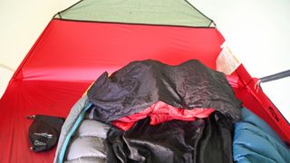 Lifeventure Ultimate Silk Liner with sleeping bag in tent