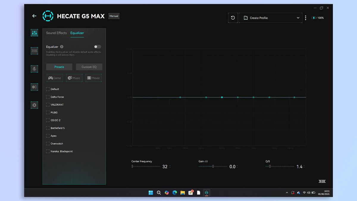 Edifier G5 Max customization app screenshot