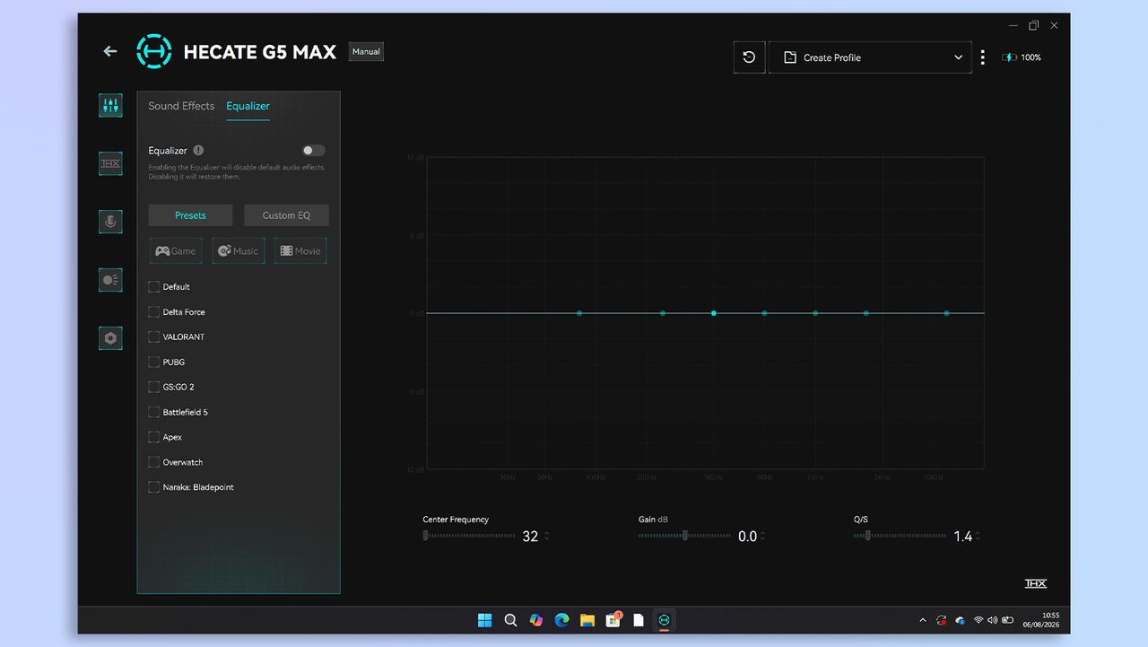 Edifier G5 Max customization app screenshot