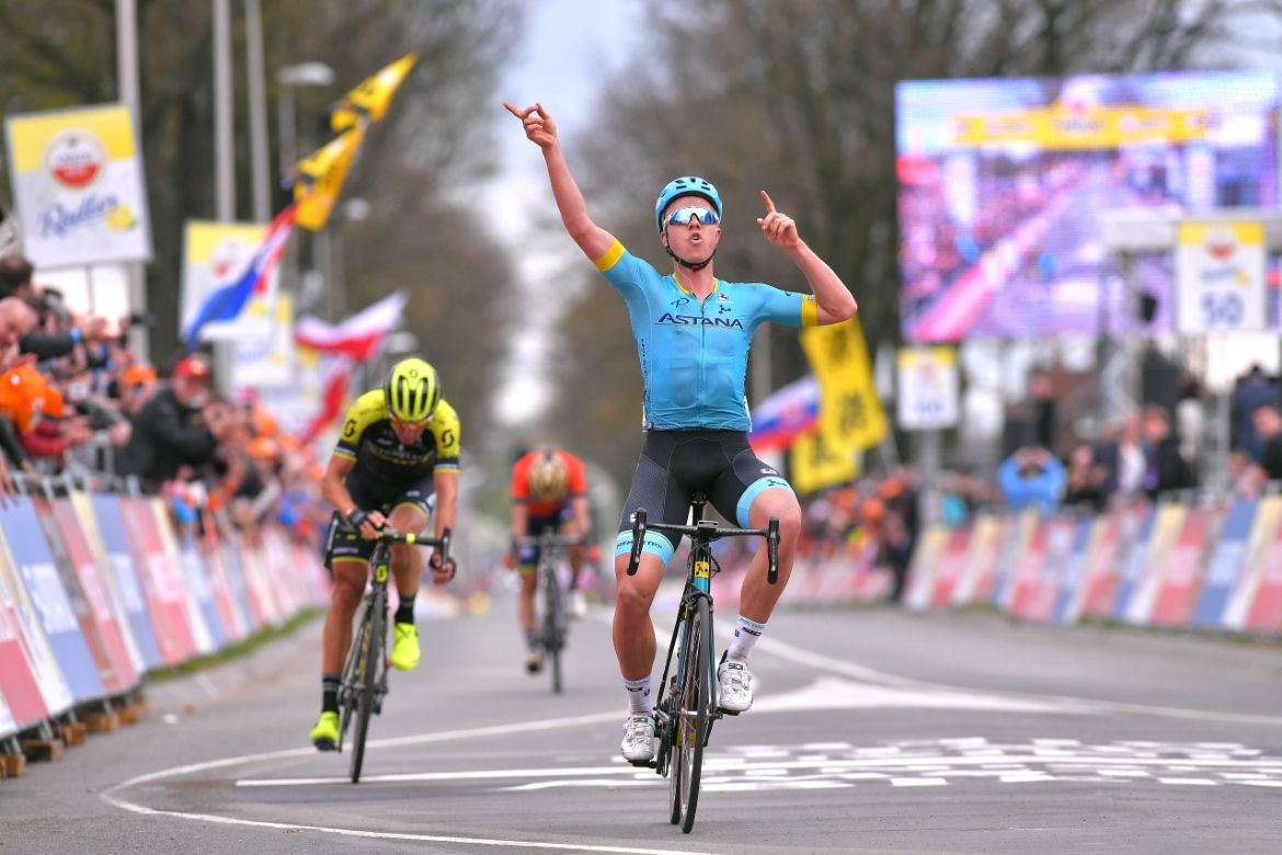 Michael Valgren (Astana) celebrates his victory