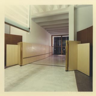 A 1994 installation at Milan Triennale by Umberto Riva, made of wooden panels