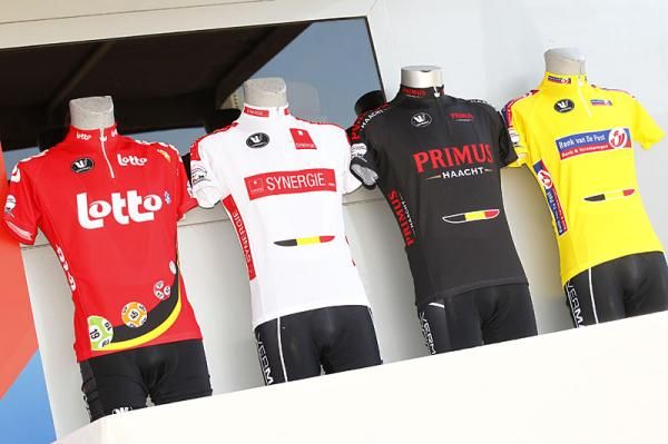 The leaders' jerseys.