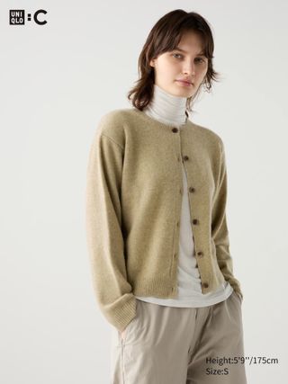 Uniq1o, Cashmere Crew Neck Short Cardigan