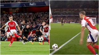 London, England - October 22: Leandro Trossard of Arsenal controls the ball during the UEFA Champions League 2024/25 League Phase MD3 match between Arsenal FC and FC Shakhtar Donetsk at Emirates Stadium on October 22, 2024 in London, England. (Photo by Ryan Crockett/DeFodi Images via Getty Images)