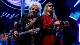 Toto singing on stage