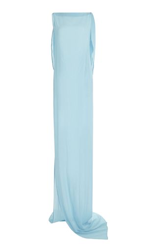 Ameno Draped Silk Chiffon Maxi Dress