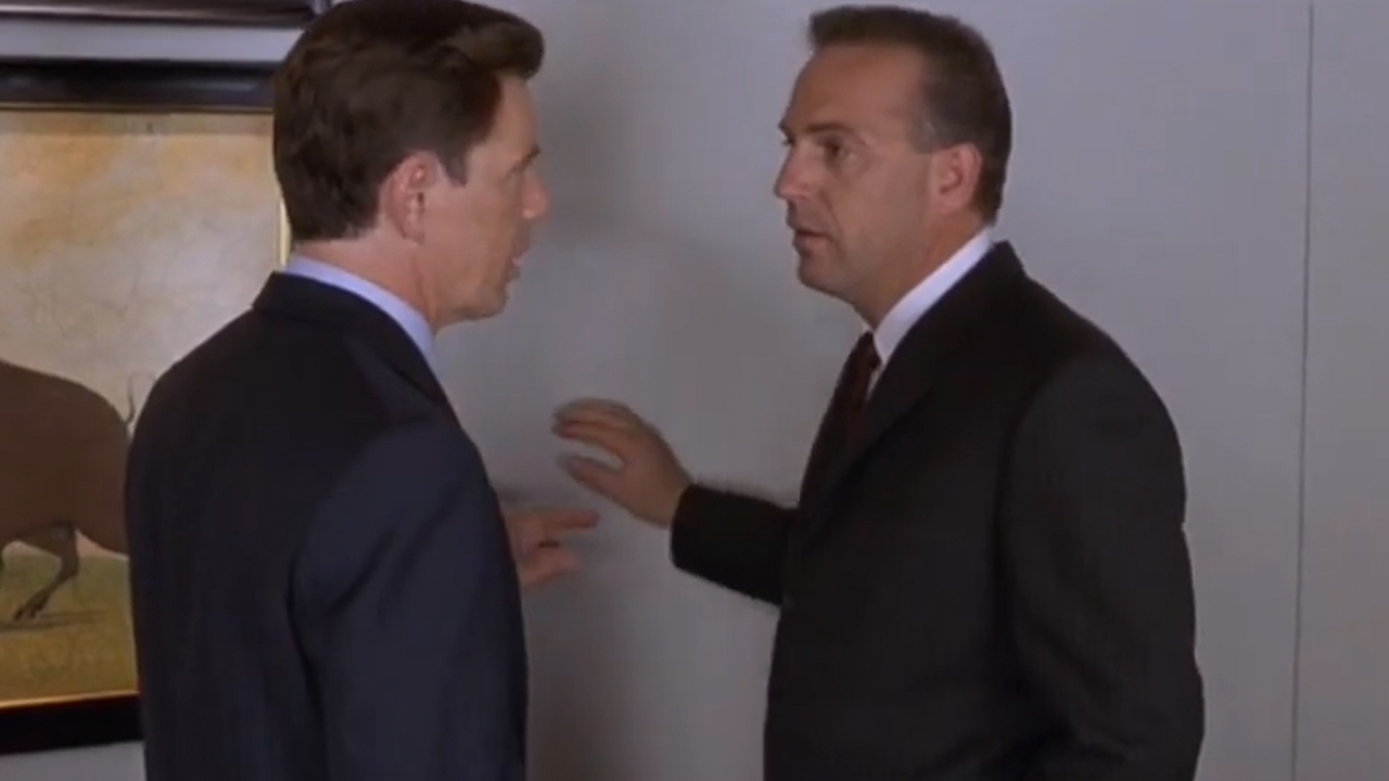 Kevin Costner talking to JFK in the Oval Office in Thirteen Days