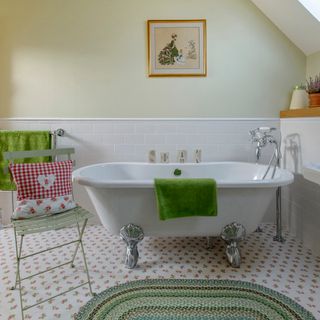 Kincross shire attic bathroom with bathtub
