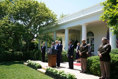 Donald Trump speaks in the Rose Garden on May 15, 2020